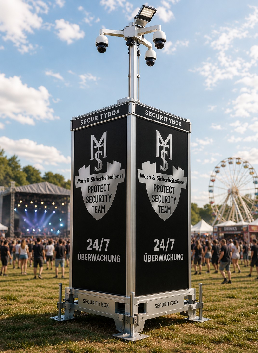 Baustellensicherung mit mobilen Videot&uuml;rmen